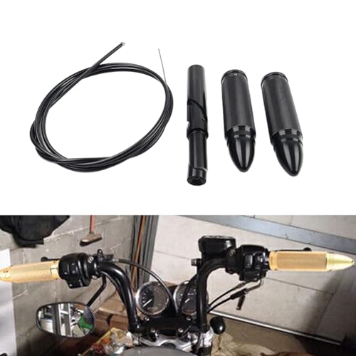 Poignée d'accélérateur de moto 7/8 en aluminium noir robuste