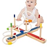Ringwurfspiel aus Holz mit 9 Spielstöcken und 4 Sisalringen...
