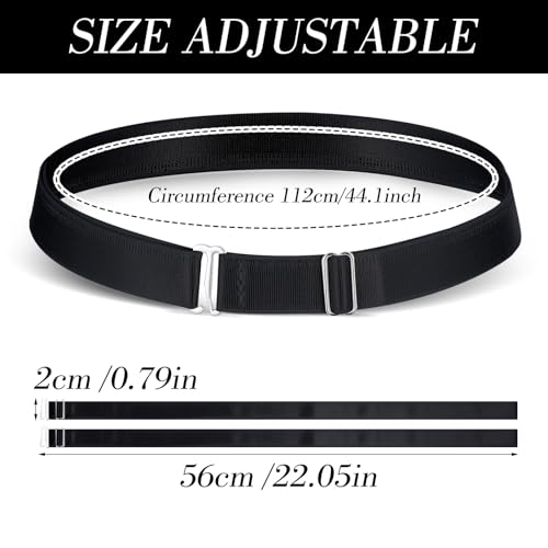 Tyqour 2 bandas elásticas ajustables para mujer, para usar como camisa, suéter, cambia el estilo de tus camisetas (color negro)