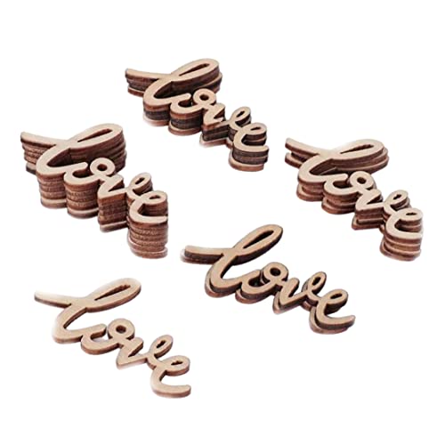 3mm Lettres d'amour en bois, 18 pcs Craft Scrapbook Mots d'amour Vintage, pour la maison Mariage DIY Décorations
