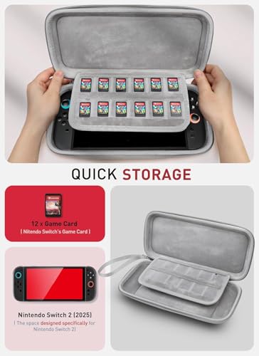Image of mumba Carrying Case for Nintendo Switch 2 2025, [Mini Version] Travel Case with 12 Game Cartridge Slot Portable Bag Protective Carry Handbag Pouch Shell Accessories [Portable & Lightweight] (Black)