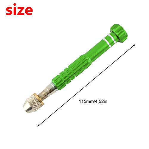 Larcele Precision Pin Vise Hand Drill, Metal Hand Twist Drill for Craft Manual Work, Model, Resin SDZKQ-02 (Green) - Image 2