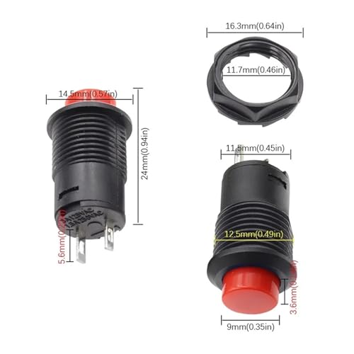 Bouton rond avec câble 20cm DS-428 autobloquant bleu pour circuits électriques