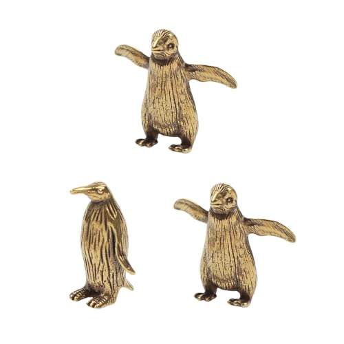 3 Figuras Decorativas de Brass Pingüino miniatura 1