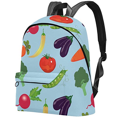 Preisvergleich Produktbild Muster mit Gemüse Bag Teens Student Bookbag Leichte Umhängetaschen Reiserucksack Tägliche Rucksäcke