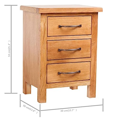 Meuble d'appoint robuste 40x30x54 en chêne massif de style rustique - 3