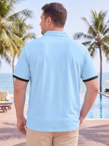 Camisa Polo de Hombre Talla Grande y Alta Manga Corta para Oficina y Golf (XL-6XL) miniatura 3