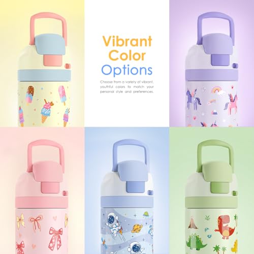 Image of Construction Kids Insulated Stainless Steel Water Bottle 16 Oz, Travel Tumbler for School, Sports for Boys, Birthday, Back To School