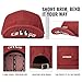 Croogo Short Brim 5 Panel Cap Washed Cotton Flat Bill Baseball Cap Fashion Flat Bill Hat Strapback Hip Hop Biker Board Hat Street STYL,Red-CR5P01