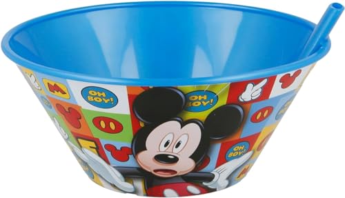 Golddunes Bol réutilisable avec paille réutilisable 500 ml sans BPA (Mickey)