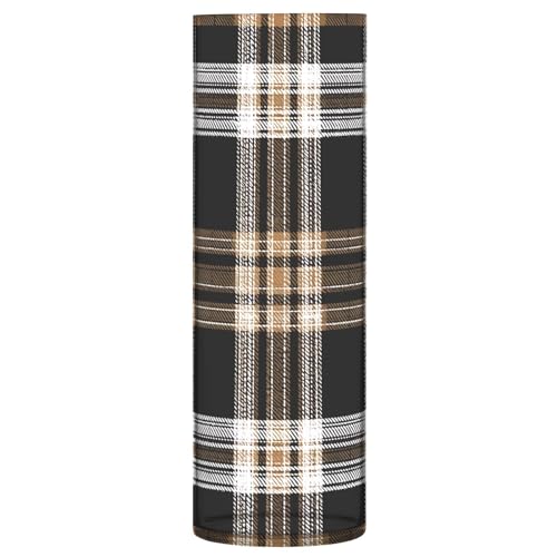 Xmycdz Black Brown Tartan Plaid Pattern Flower Vase Cylinder Vases Clear Plastic Vase For Centerpieces Home Offices Kitchens