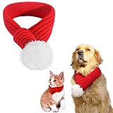 PEDOMUS Haustier Kostüm Weihnachten Schal rot Pet Schal Haustier Bekleidung für Hunde Größe L