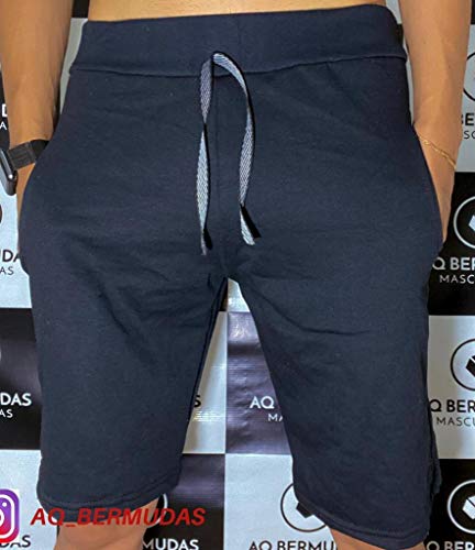 Bermuda Moleton Masculina Academia Treino Liso Amarração (G)