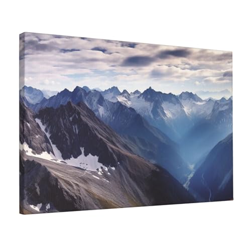 Toile murale panoramique des Alpes OUSIKA tableau déco montagne 45cm