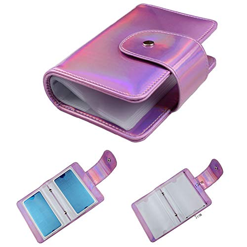 FingerAngel 20Slots Nail Stamping Plate Case Holographic Nail Art Image Holder Rainbow Laser Design Rectangular Nail Art Plate Organize For Large Size 6X12CM Nail Art Plates (Pink)