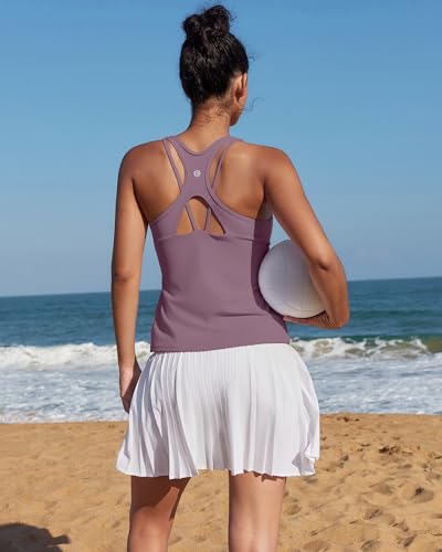 Image of RUNNING GIRL Tank Tops with Built in Bras,Workout Racerback Tank Tops for Women Athletic Yoga Top