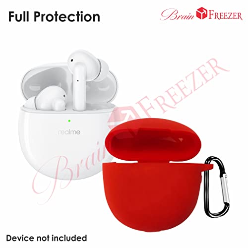 Image of Brain Freezer Silicone Shock Proof Protection Sleeve Skin Carrying Bag Box Cover Compatible with Realme Buds Air Pro /Realme Buds Air 2 Wireless Headset Headphones Earphone Red (Device Not Included)