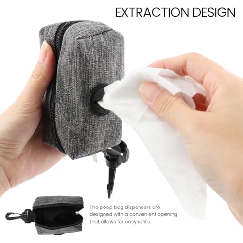 Image of 2pcs Dog Poop Bag Holder with 2 Hands-free holder Poop Bag Dispenser Pet Dog Waste Bag Dispenser Leash Attachment Fits Any Dog Leash for Dog Cat and Other Pets(Gray)