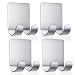 Razor Holder for Shower Shaver Holder Hook Hanger Stand Stainless Steel Utility Storage Self Adhesive Hooks Bathroom Kitchen Organizer for Razors Plug Robe Towel Loofah Bathrobe Coat-4 Packs