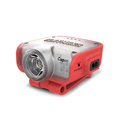 Claymore [Capon 80C] Rechargeable Cap Light Multi-Purpose Clip On Light, lightweight with Motion Sensor Function, 3 Lighting Modes, 280 Lumens, Dust and Waterproof for Camping, Fishing and more [RED]