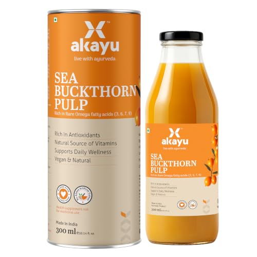 Image of Akayu Himalayan Sea Buckthorn Juice 300ml | Omega 3 6 7 9 & Vitamin C | Antioxidant Rich Superberry, For Digestive & Gut Health, Supports Immunity & Wellness