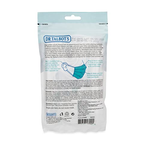 Dr. Talbot's Disposable Kid’s Face Mask For Personal Health By Nuby, 10 Pack, Girl, 6-12 Years, Prints May Vary #TOP7