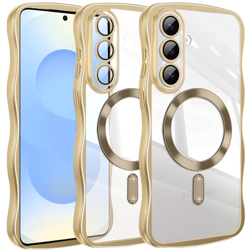 Coque Samsung S25 magnétique transparente fine antichoc 5G avec protection objectif doré