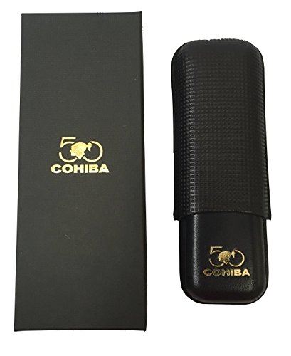 Cohiba Schutzhülle für 2 Zigarren, Leder, 50 Stück, Schwarz Cover