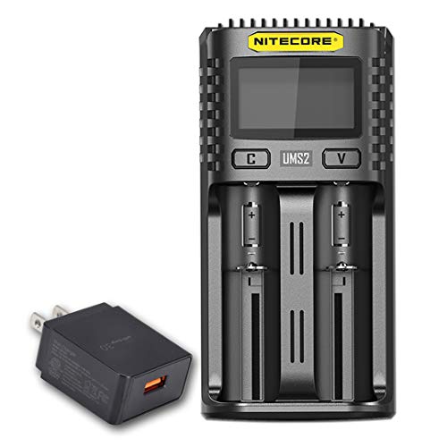 NITECORE UMS2 Intelligent USB Dual-Slot Quick Battery Charger for Li-Ion/Ni-MH/Ni-Cd/IMR 16340 14500 18650