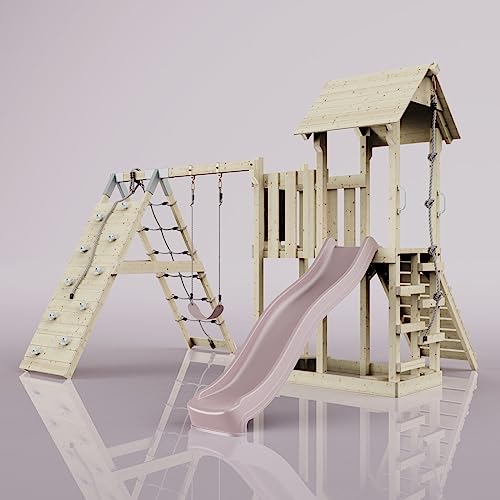 PolarPlay Balcony Tower Kids Wooden Climbing Frame - Climb & Swing Kory Rose