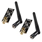 Diitao 2PCS NRF24L01+PA+LNA RF Wireless Transceiver Module with SMA Antenna 2.4 GHz 1100m with 3.3V Regulator on-Board 8 Pin Socket Breakout Adapters for Arduino