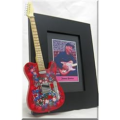 James Burton Guitare Miniature Cadre photo Tele - Les Beatles, Paul McCartney, John Lennon, RIngo Starr, George Harrison James Burton Guitare Miniature Cadre photo Tele – Image 2