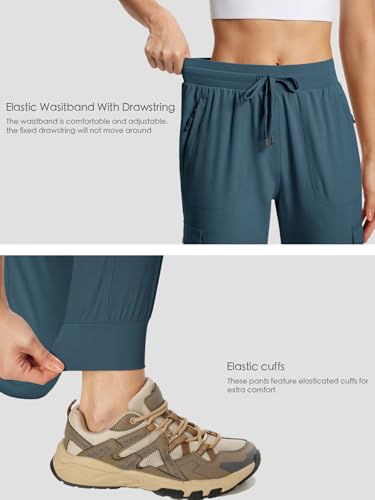 KWZ Women's Hiking Pants Lightweight Cargo Joggers 27.5" Blue XS — view 5