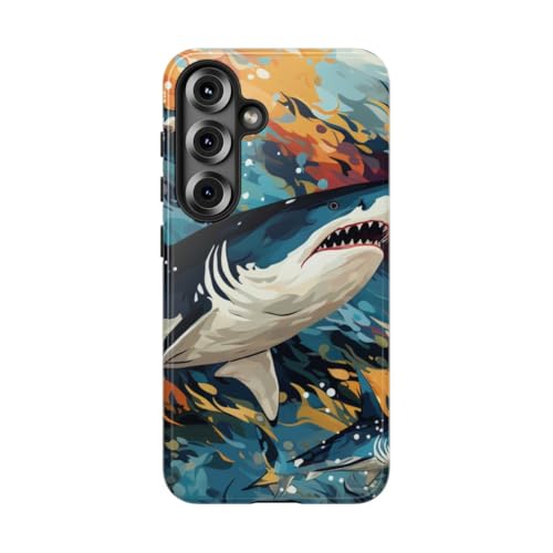 Coque Samsung S25 requin abstrait pour un style épuré et marin en vacances