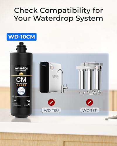 Image of Waterdrop WD-10CM Water Filter Replacement for Waterdrop TSB-CM 3-Stage Under Sink Water Filter System, 12 monthsUnder Sink Water Filtration System, Reduces Chloramine Bad Taste & Odor