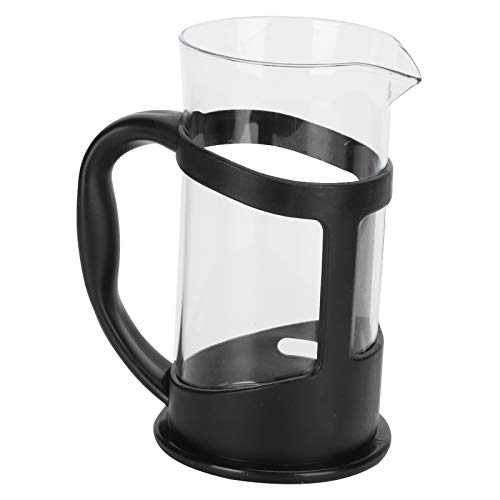 HUSHUI Hervidor Resistente a Altas Temperaturas para Hogar y Oficina Acero Inoxidable Negro y Vidrio Borosilicato 1 Unidad (1000ml)