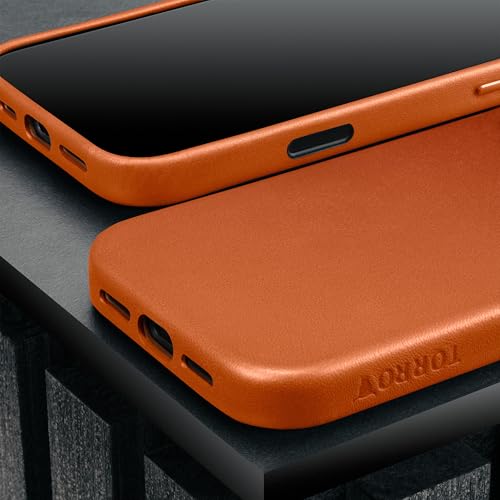 Coque en cuir iPhone 17 Pro Max TORRO étui de luxe orange - 6
