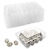 BILLIOTEAM 24 Pack Plastic Quail Egg Cartons,Holds 12 Quail Eggs Securely,Cheap Bulk Small Eggs...