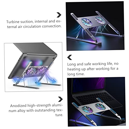 Base para laptop con ventilador silencioso y ajuste de altura miniatura 3