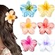 BAISEN 6 Stück Farbige Blumen Haarklammern, 8 cm Große Hawai Blumenklammer für Frauen, Geeignet für Damen Dünnes Dickes Haar, Starke Rutschfeste Blumen Haarspangen (Set 1)