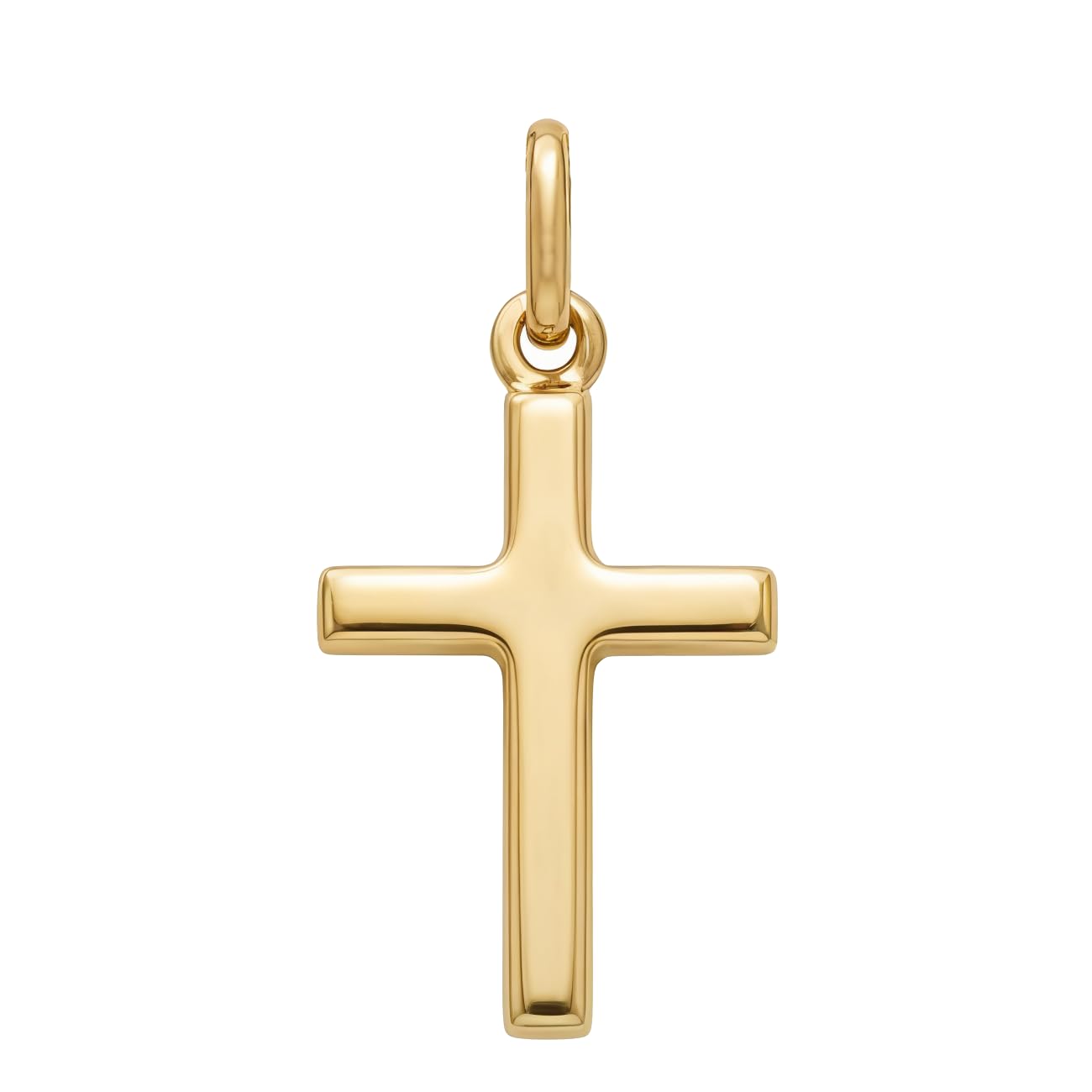 Small Plain Solid 9ct Gold Cross Necklace Pendant for Women Boys Girls - Cross Charm with Jewellery Gift Box - PENDANT ONLY - 22mm x 12mm
