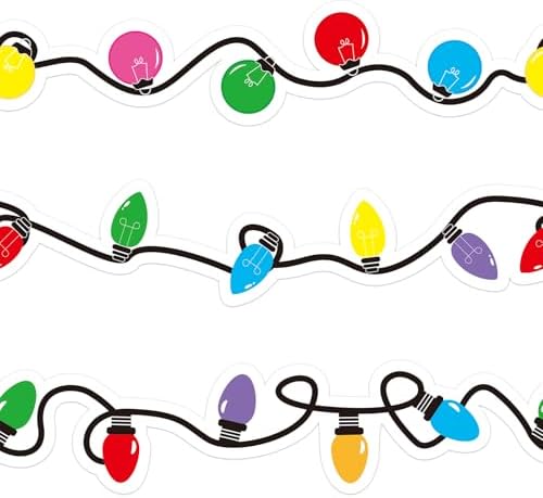 72 Ft Christmas Light Bulb Bulletin Board Borders for Xmas Classr...