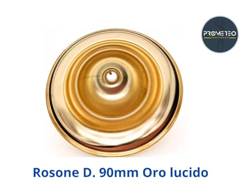 Deckenrosette aus Metall, glänzend, Durchmesser 90 mm, für Deckenleuchter und Pendelleuchten