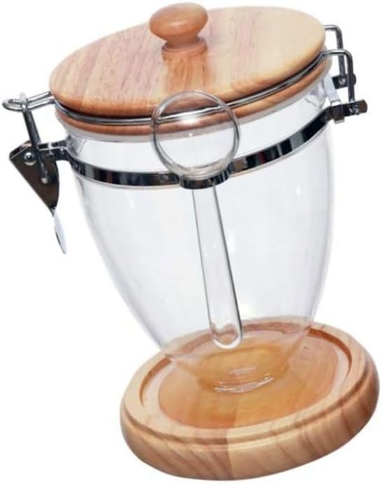 Sturdy Kitchen Storage Jar Sealed For Food Acrylic Wood Lid Spoon