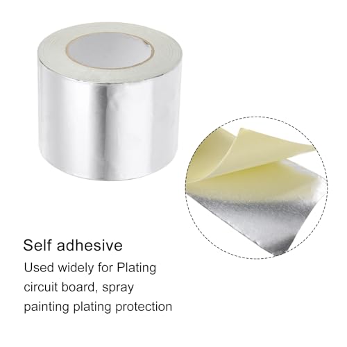 Image of uxcell Aluminum Foil Tape 4 Inch x 46 Yards Silver High Temperature Tape for HVAC, Sealing, Patching Hot and Cold Air Ducts 4 Pcs