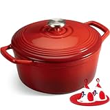 【Outstanding Heat Distribution & Exceptional Heat Retention】Heavy-duty enamel cast iron ensures even heat distribution and exceptional heat retention. Its sturdy, one-piece construction guarantees unmatched durability, providing a seamless cooking ex...