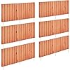 Yaheetech Wood Garden Fence6pcs Outdoor Wooden Landscape Edging Flexible No Dig Decorative Border for Spring Yard Patio Pathway Courtyard MaintenanceBrown 178in