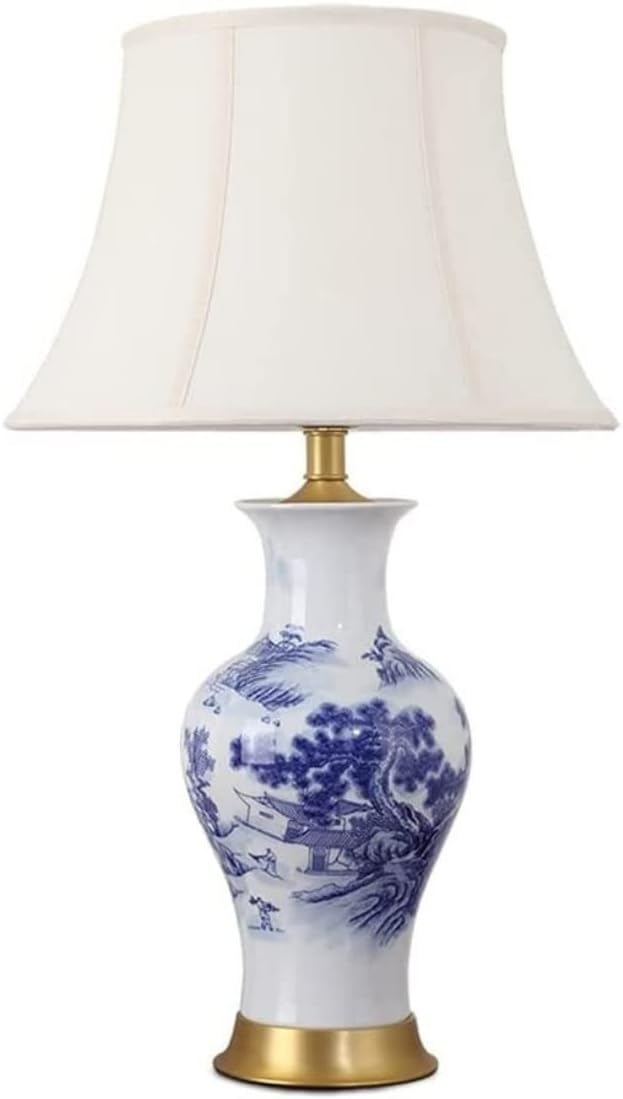 Table Lamp for Living Room Table Light Traditional Ceramic Table Lamp Blue Ceramic