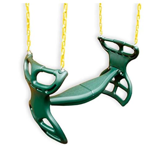 Eastern Jungle Gym Heavy-Duty Plastic Horse Glider Swing Seat Back-to-Back Glider for Two Kids with Coated Swing Chains