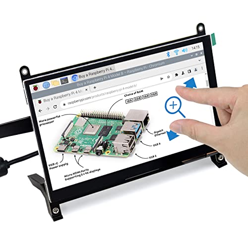Freenove 7 Inch HDMI Touchscreen Monitor for Raspberry Pi 5 4 Jetson Nano PC (No Shell), 1024x600 Pixel IPS Display, 5-Point...